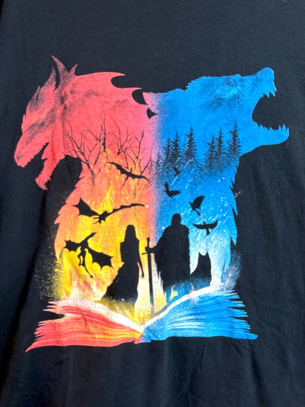 Book of Fire and Ice George R R Martin  Dan Elijah Fajardo T-Shirt Size M